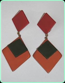 Art Deco Vogue clip on drop earrings