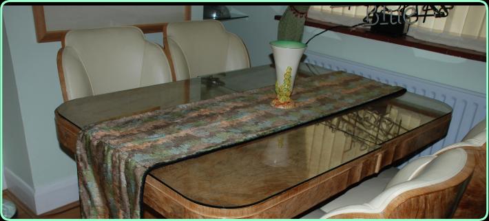 Art Deco Fabric,  New/Old Original Fabric, Peach/Green/Brown  table runner